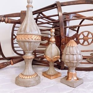 3 Piece Elegant Finial Set Living Room Dinning Room Decor